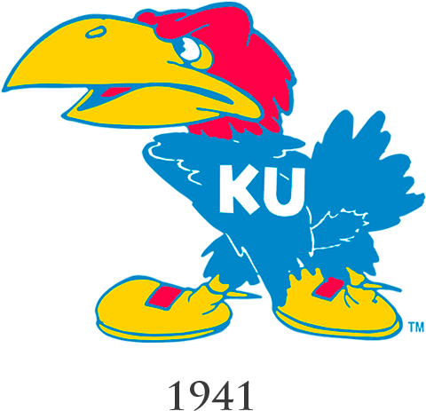 In Front Of Strong Hall Perches A Large Jayhawk, A - Evolution Of The Jayhawk (600x542)