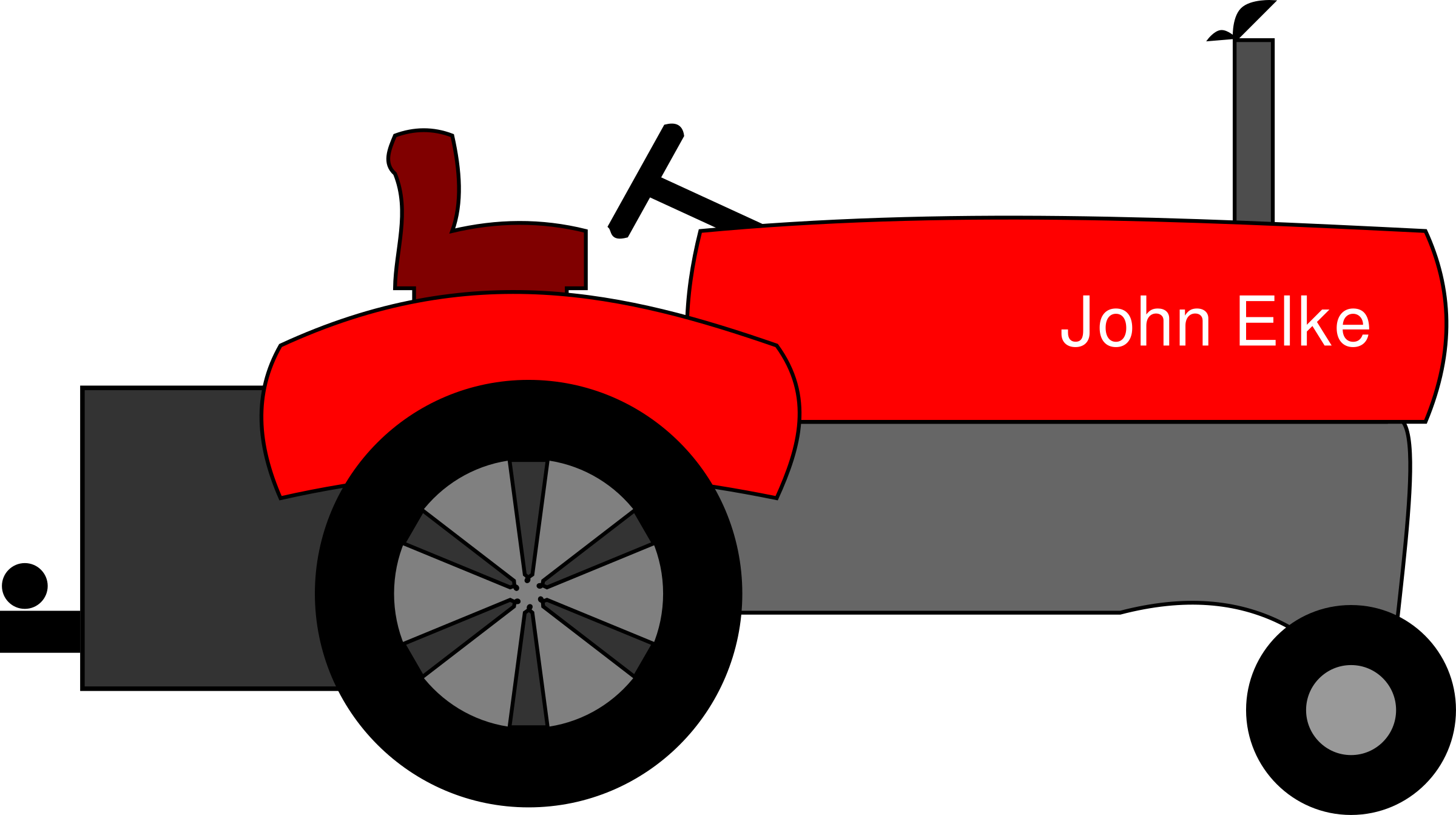 Tractor - Farm Cartoon Car Png (2400x1343)