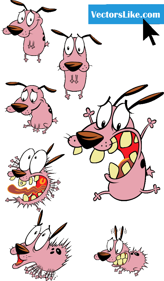 Courage The Cowardly Dog Characters - Courage The Cowardly Dog Png (555x950)