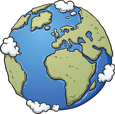 All Over The World - Earth Cartoon (378x376)