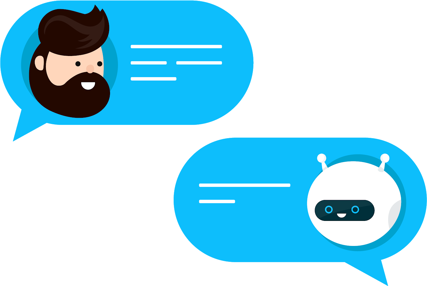 An Adorable Depiction Of A User And Chatbot Talking - Chatbot Clipart (1600x1254)