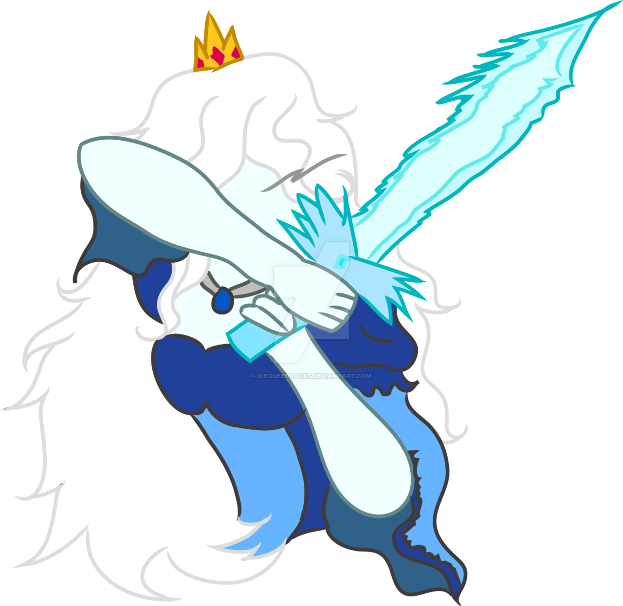 Icequeenrocks Ice Queen With Ice Sword By Icequeenrocks - Adventure Time (1280x1245)