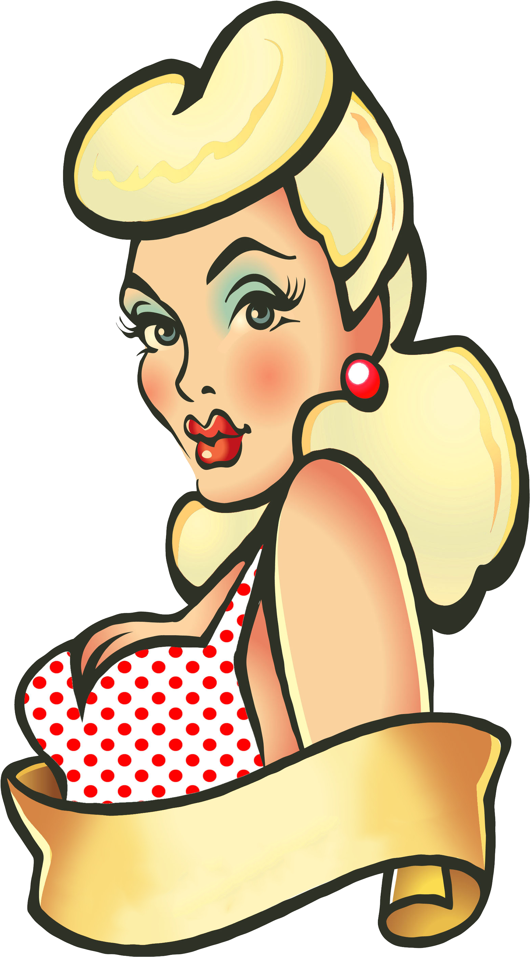 Black Hair Bettie Bang Paige Style Rockabilly Greaser - Rockabilly Pin Up Tattoo (2550x3300)