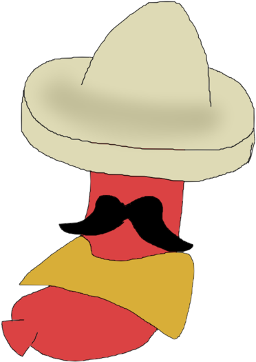 Sausage In Sombrero Poncho Mustache By Whynuuuuu - Illustration (1024x768)