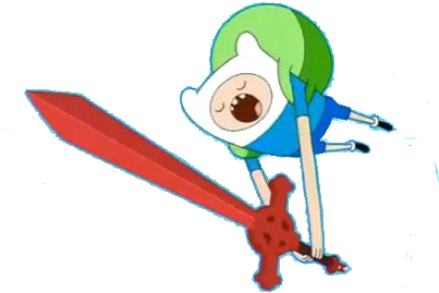 Finn The Human Clipart Sword - Finn Adventure Time With Sword (420x295)