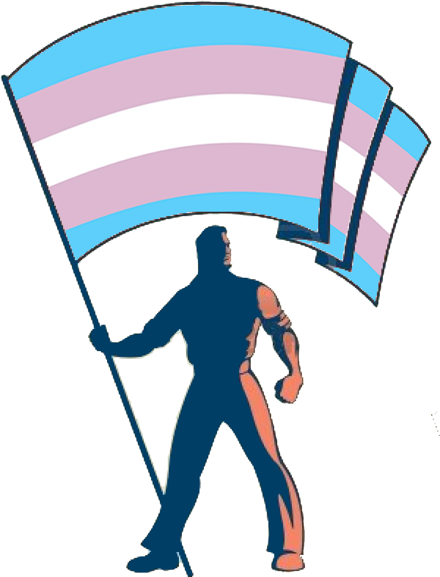 Trans - Man Holding Up Flag (915x1200)