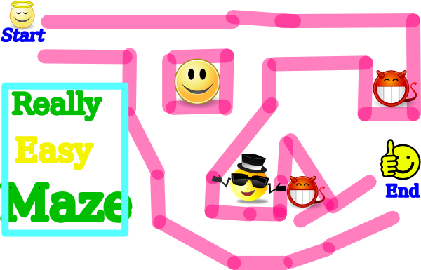 Super Easy Maze Clip Art At Clker - Super Easy Maze (600x385)