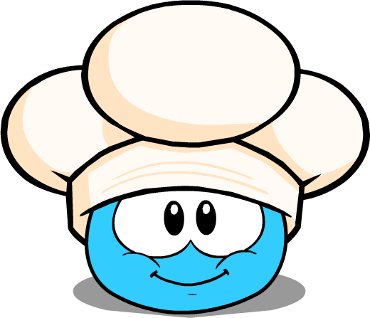 Chef's Hat In Puffle Interface - Club Penguin Blue Puffle (520x447)