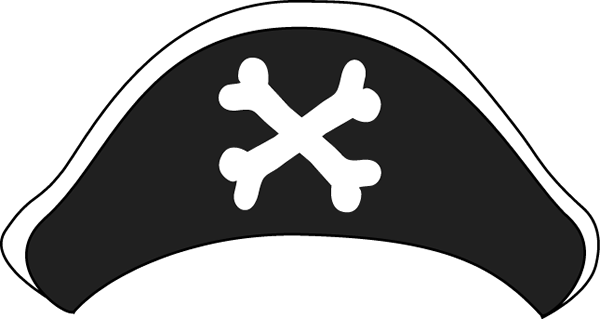 Pirate Hat Clip Art - Pirate Hat Transparent Background (600x319)