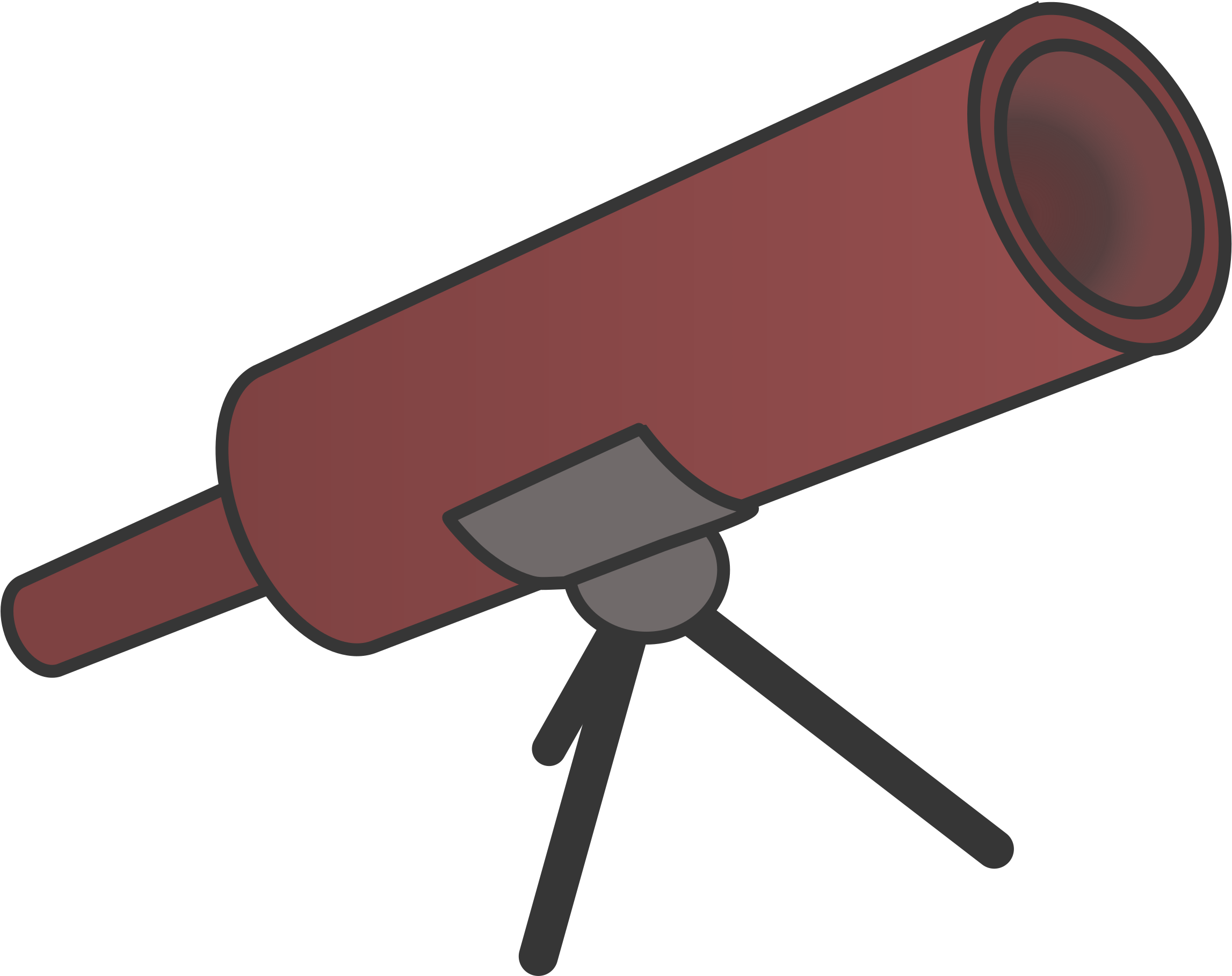 Braun Cartoony Telescope - Portable Network Graphics (2400x2400)