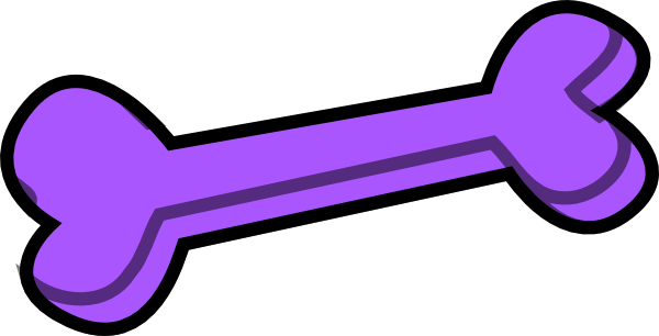 Dog Bone Light Purple Clip Art At Clker Com Vector - Purple Dog Bone Clipart (600x306)