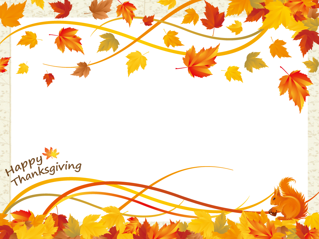 Thanksgiving Day Frame - Vector Fall Leaf Border (1024x768)