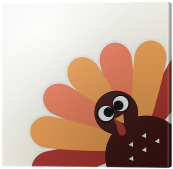 Canvas Mooie Cartoon Vogel Van Turkije Voor Thanksgiving - Cartoon Turkey (400x400)