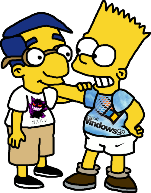 Yung Lean Clipart - Bart And Milhouse (500x636)