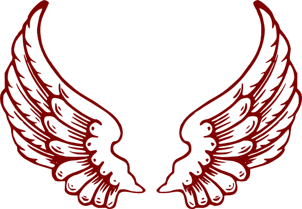 Maroon Angle Wings Clip Art - Angel Wings And Halo (600x415)