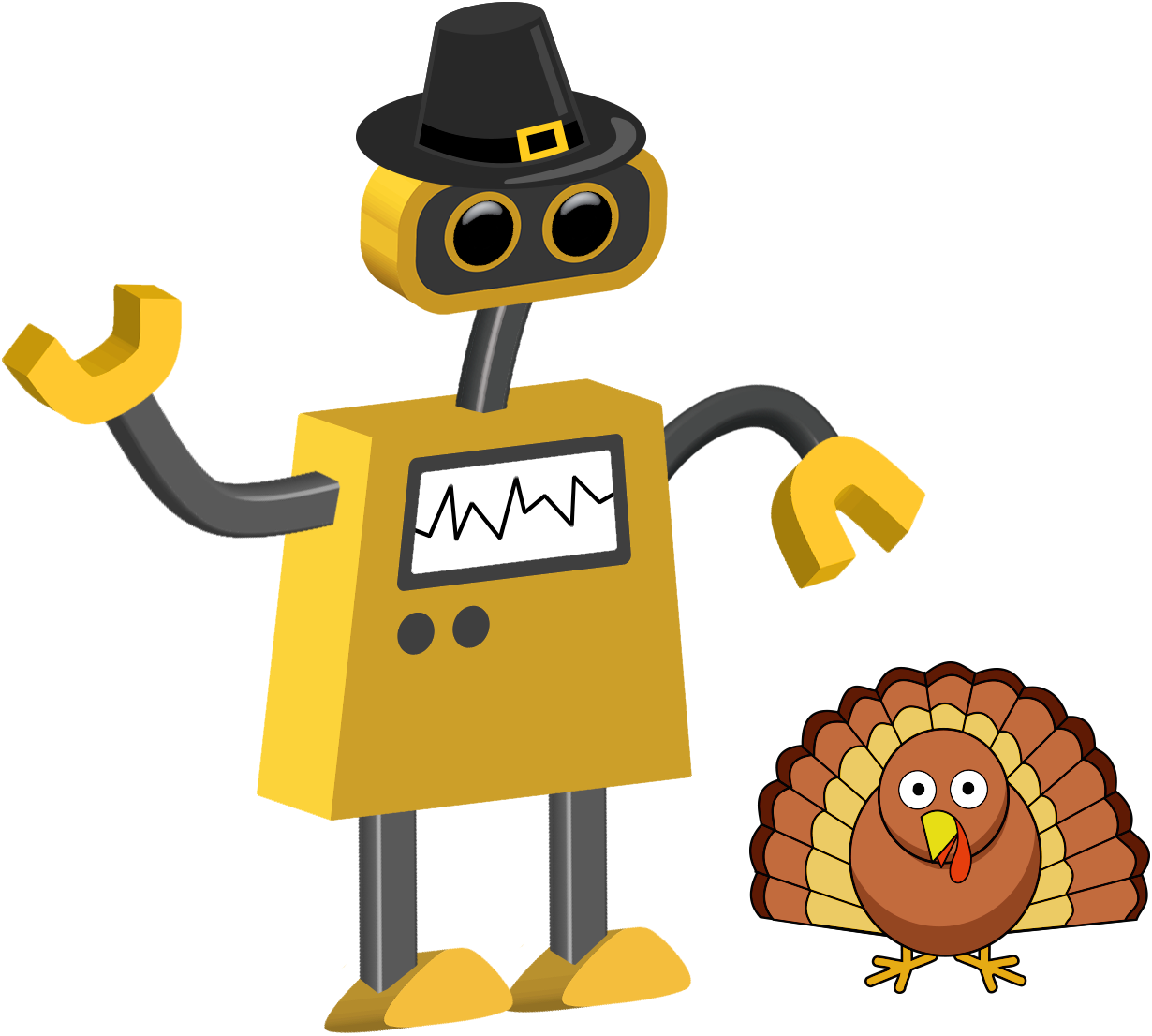 Happy Thanksgiving Day From Robotics Under The Stole - Robot Turkey (1230x1106)