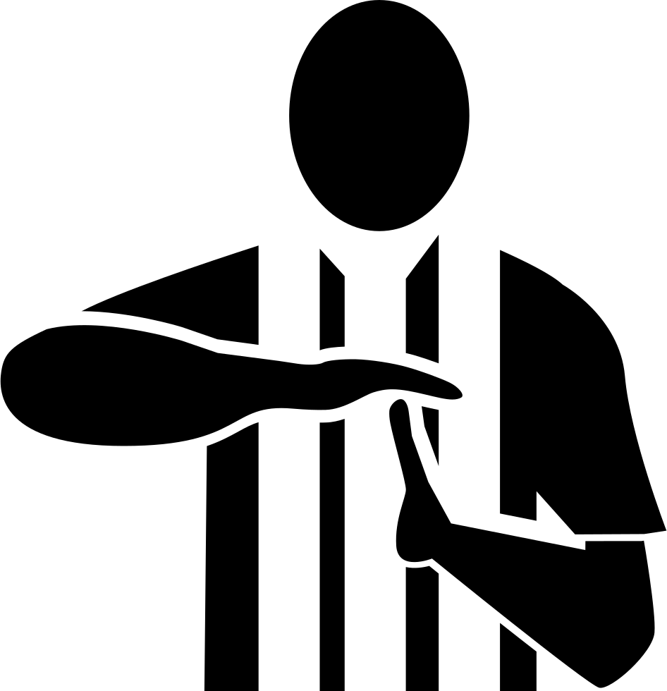 Football Referee With Hand Gestures Comments - Football Referee Icon Png (946x980)