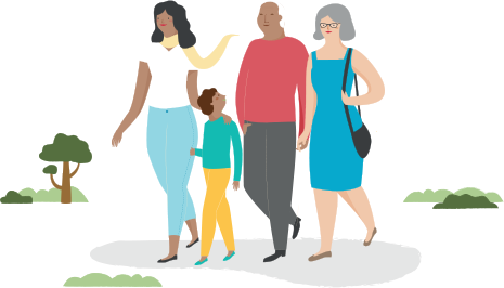 Illustration Of A Family Going For A Walk In The Park - Illustration (465x266)