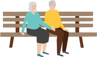 Illustration Of Retired Couple Gardening Together - Sitting (460x330)