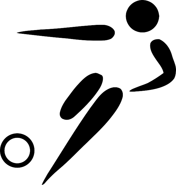 Football, Kick, Player, Playing, Logo, Pictogram - Olympic Pictogram Football (609x640)