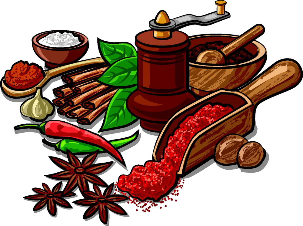 Indian Cuisine Spice Herb Clip Art - Indian Cuisine Spice Herb Clip Art (1000x745)
