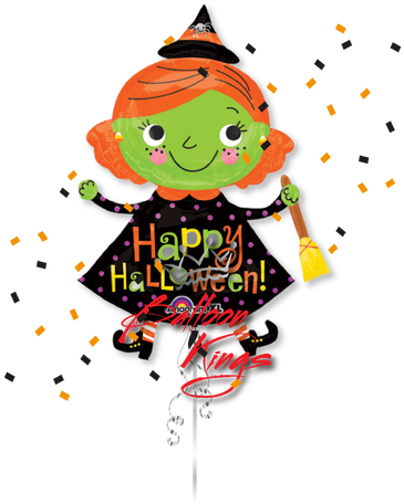 Cute Witch - Halloween Friendly Witch Balloon Costume (500x500)