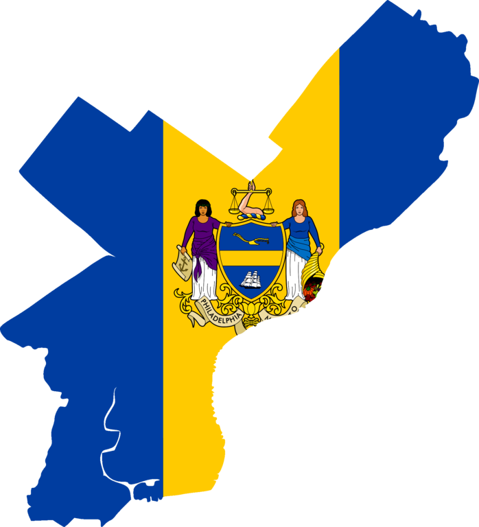 Flag Map Of Philadelphia - Philadelphia Map Png (1811x1992)