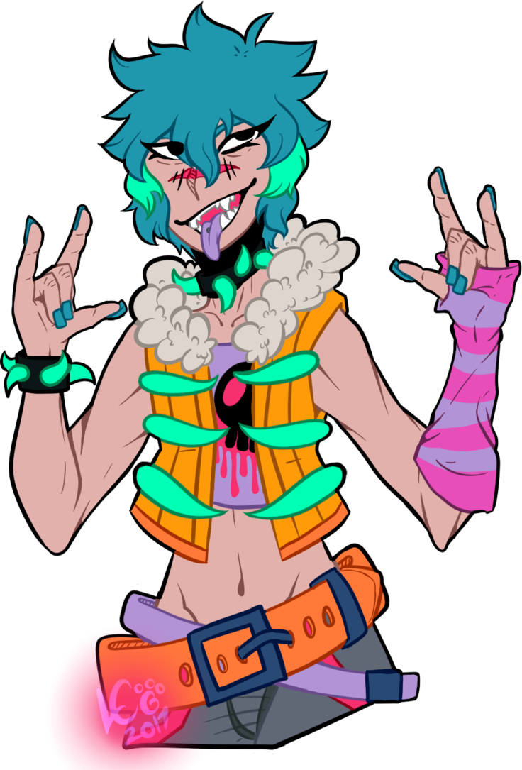 Vaporwave Punk By Lightningclawedsky - Cartoon (736x1085)