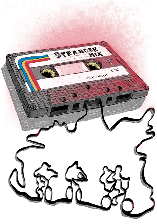 Limited Edition Cheap Daily T Shirts - Stranger Things Music Tape (500x714)