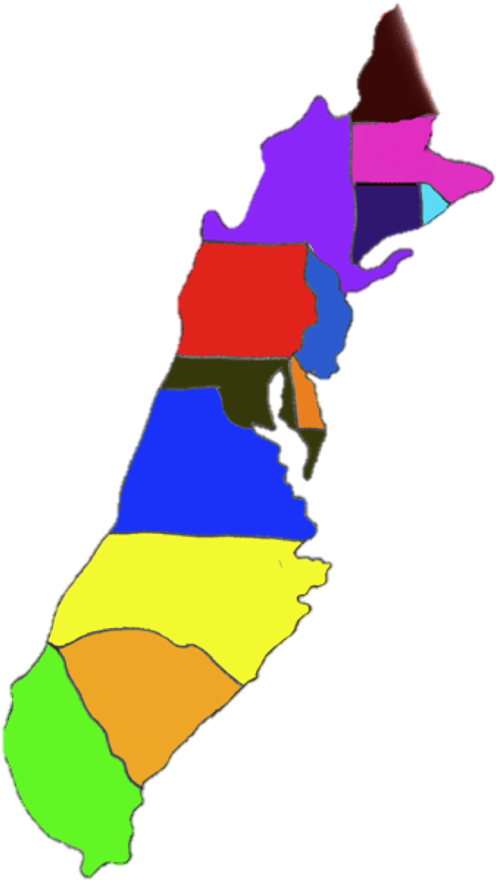 The Road To The Constitution - 13 Colonies Map (740x1288)