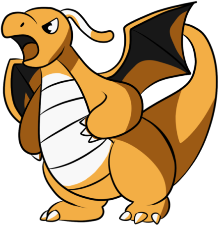 Even More Retro Dragonite - Cartoon (500x500)