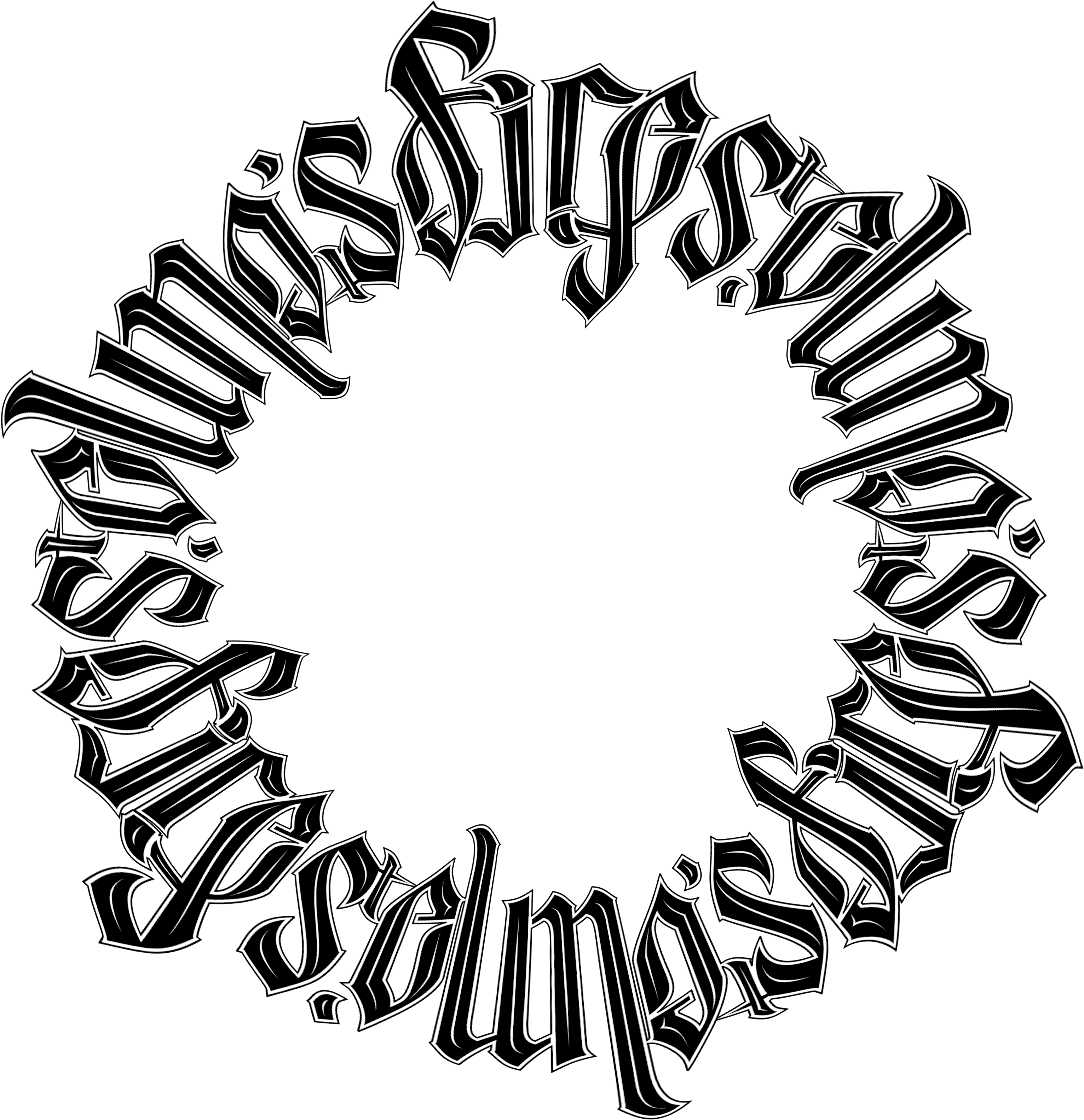 St Elmo's Fire Circular Chain Ambigram By Danadonajr - Indigo Dye (3300x3300)