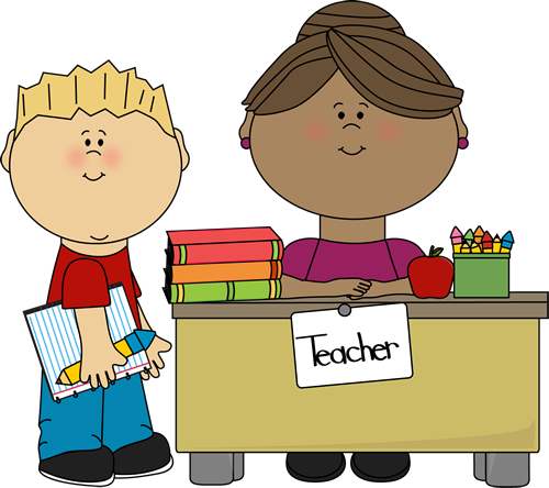 Teacher Desk Clipart - Teacher Helper Clipart (500x444)