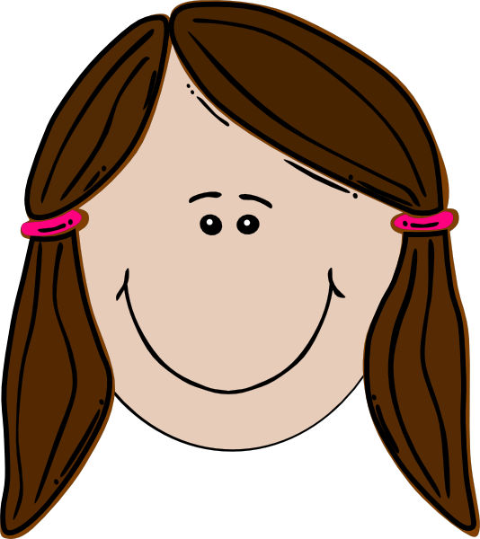 Brunette Teenager Pinky Svg Clip Arts 534 X 600 Px - Boy And Girl Face Cartoon (534x600)