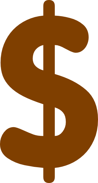 Baby Dollar Sign Clip Art - Brown Dollar Sign Png (318x590)