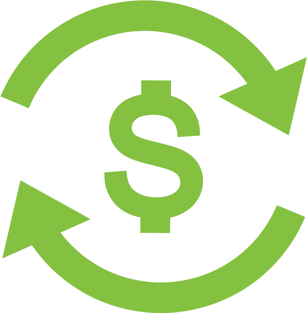 Dollar Sign In Circle Of Arrows - Dollar Sign With Arrows (1667x1667)