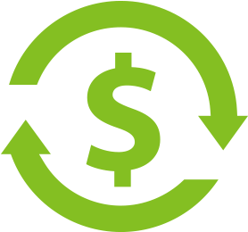 Dollar Sign In Circle Made Of Arrows - Ira Icon (800x261)