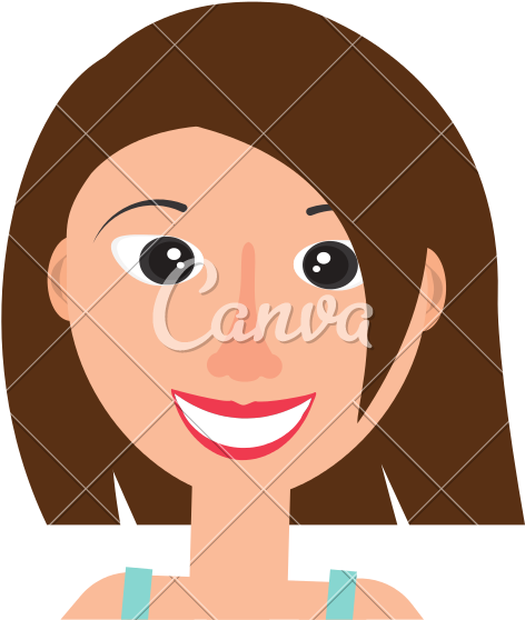 Happy Woman Face Cartoon - Cartoon (800x800)