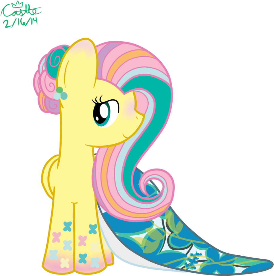 Rainbow Power Fluttershy's Prom Dress By Mtfc1029 - Mlp Rainbow Power Fluttershy (1100x1000)