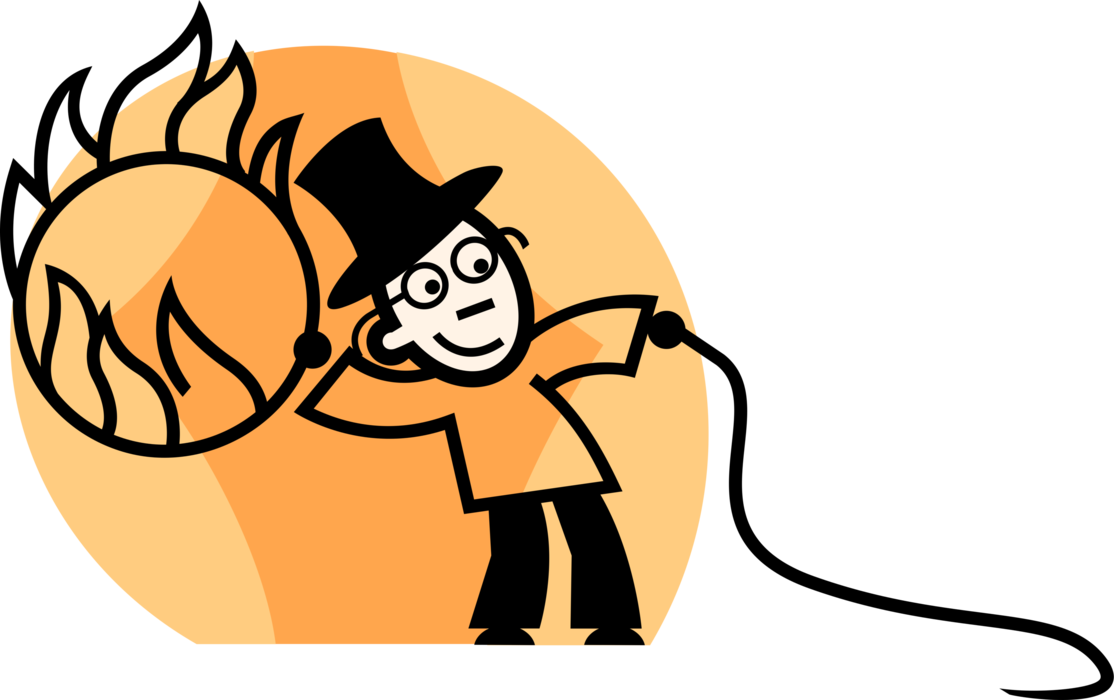 Vector Illustration Of Big Top Circus Lion Tamer Performs - Cartoon (1114x700)