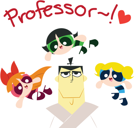 Um No He's Not - Powerpuff Girls And Samurai Jack (471x429)