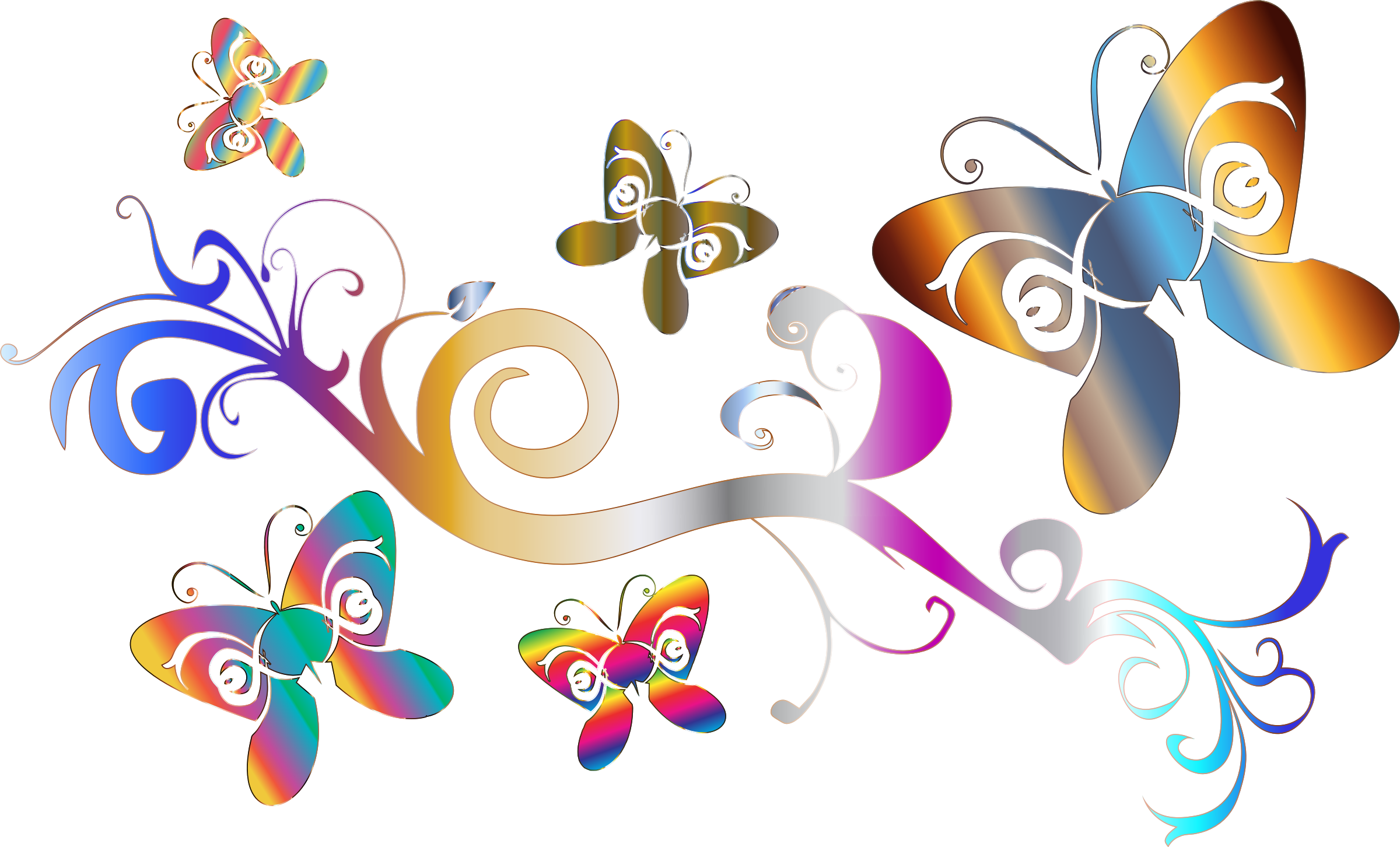 Butterfly Computer Icons Clip Art - Butterfly Computer Icons Clip Art (2400x1452)