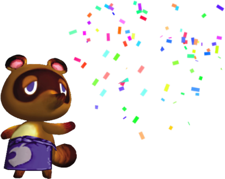 A Transparent Tom Nook Throwing Confetti On Ur Dash - Animal Crossing Tom Nook Meme (500x356)