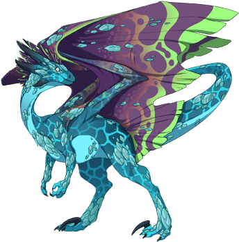 Teal Giraffe/wisteria Toxin/aqua Gembond - Full Belly Dragon (350x350)