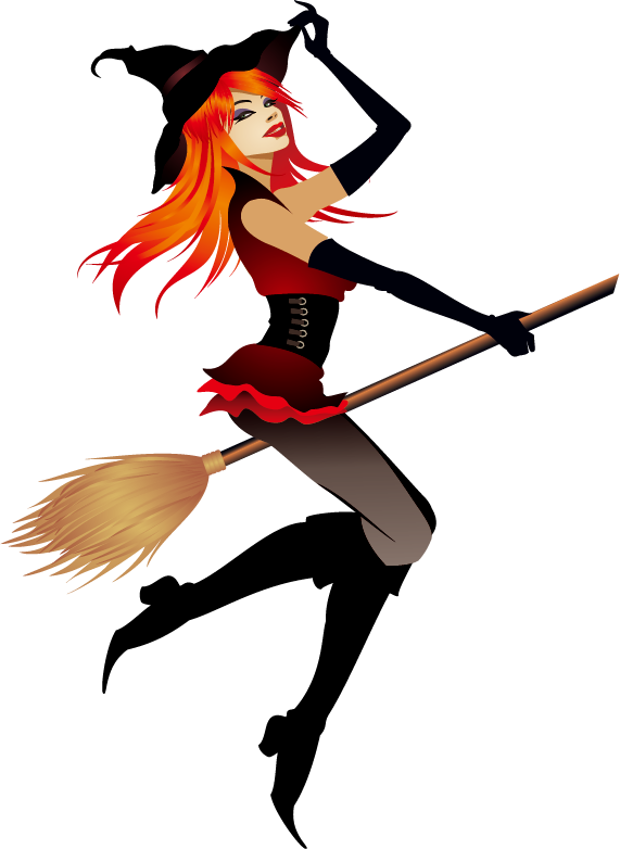 Halloween Witchcraft Clip Art - Witch Cartoon Png (571x782)