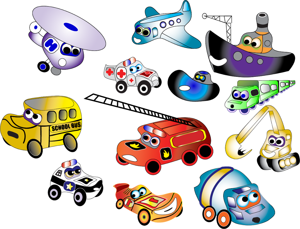 Kids Illustration In Vector Format For Cars And City - Cartoon (1024x781)