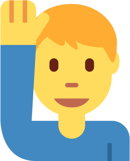 Twitter - Hand Up Emoji Man (512x512)