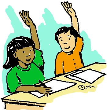 Class Rules Boy Raising Hand - Clip Art (350x360)