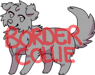 Cute Dog Lineart By Border-coiiie - Cartoon (438x359)