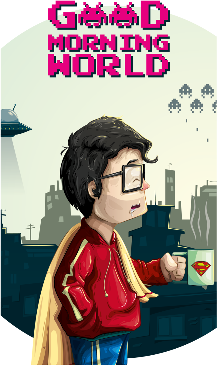 "good Morning World" - Good Morning From Superman (852x1369)